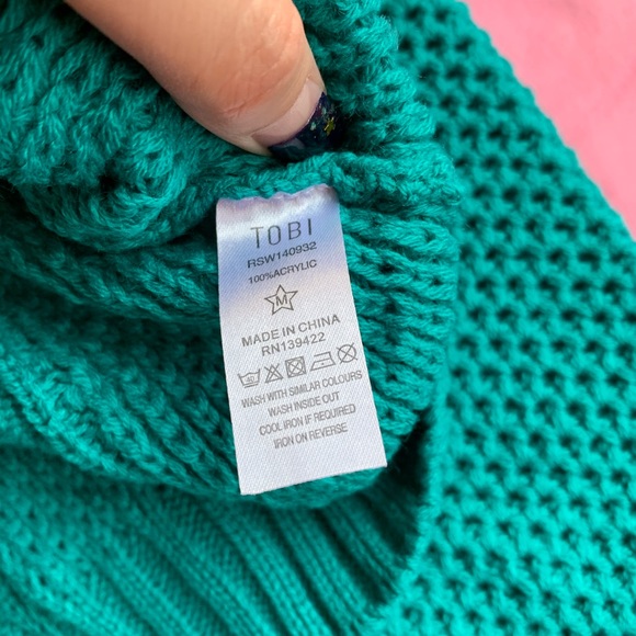 🍂Sale🍂 NEW Teal Tobi Cropped Knitted Sweater - Picture 6 of 8